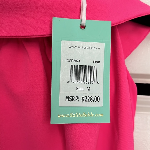 Sail to Sable hot pink cowl neck dress - Picture 2 of 3